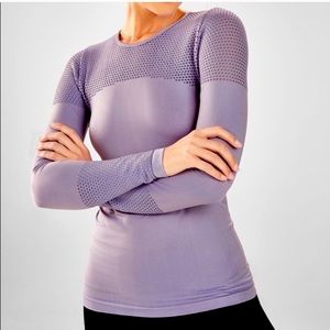 Mauve Fabletics Laser Cut Long Sleeved Top